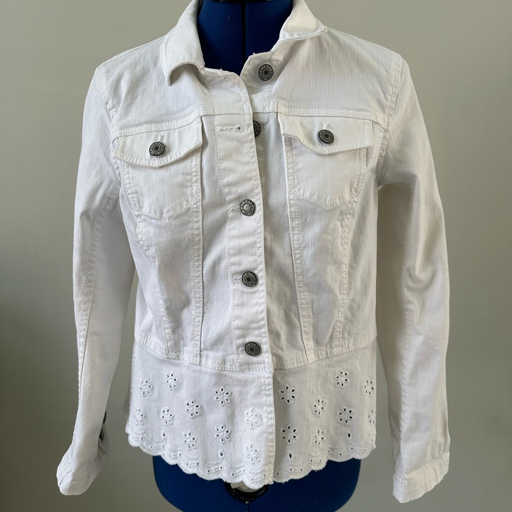 Talbots denim white jacket